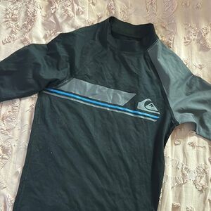 Quiksilver Black and Gray Surf Shirt